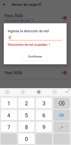 Ingresar la dirección de red, si ya hay direcciones en uso