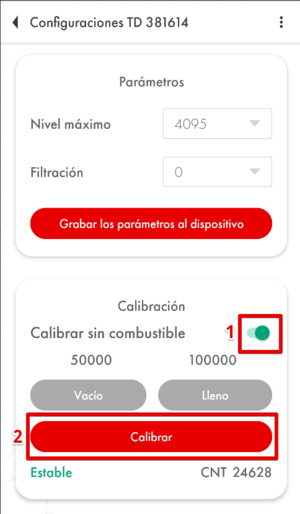 Calibrar sin combustible