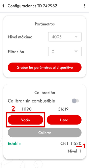 Pulsar el botón Vacío cuando el CNT está estable